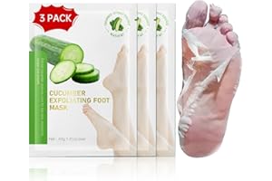 FLYLEAF Foot Peeling Mask, Natural Exfoliating Foot Mask, Dead Skin Callus Remover Repair Heels, Hydrating Foot Care for Dry Cracked Feet（3 PacK）