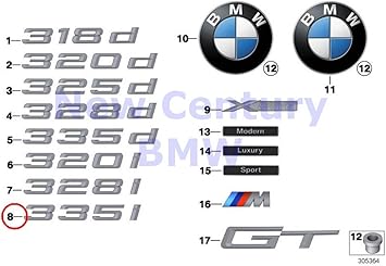 Amazon Com Genuine Bmw F34 Trunk Lid 335i Emblem Badge Logo Sign Oem 51147351969 Automotive