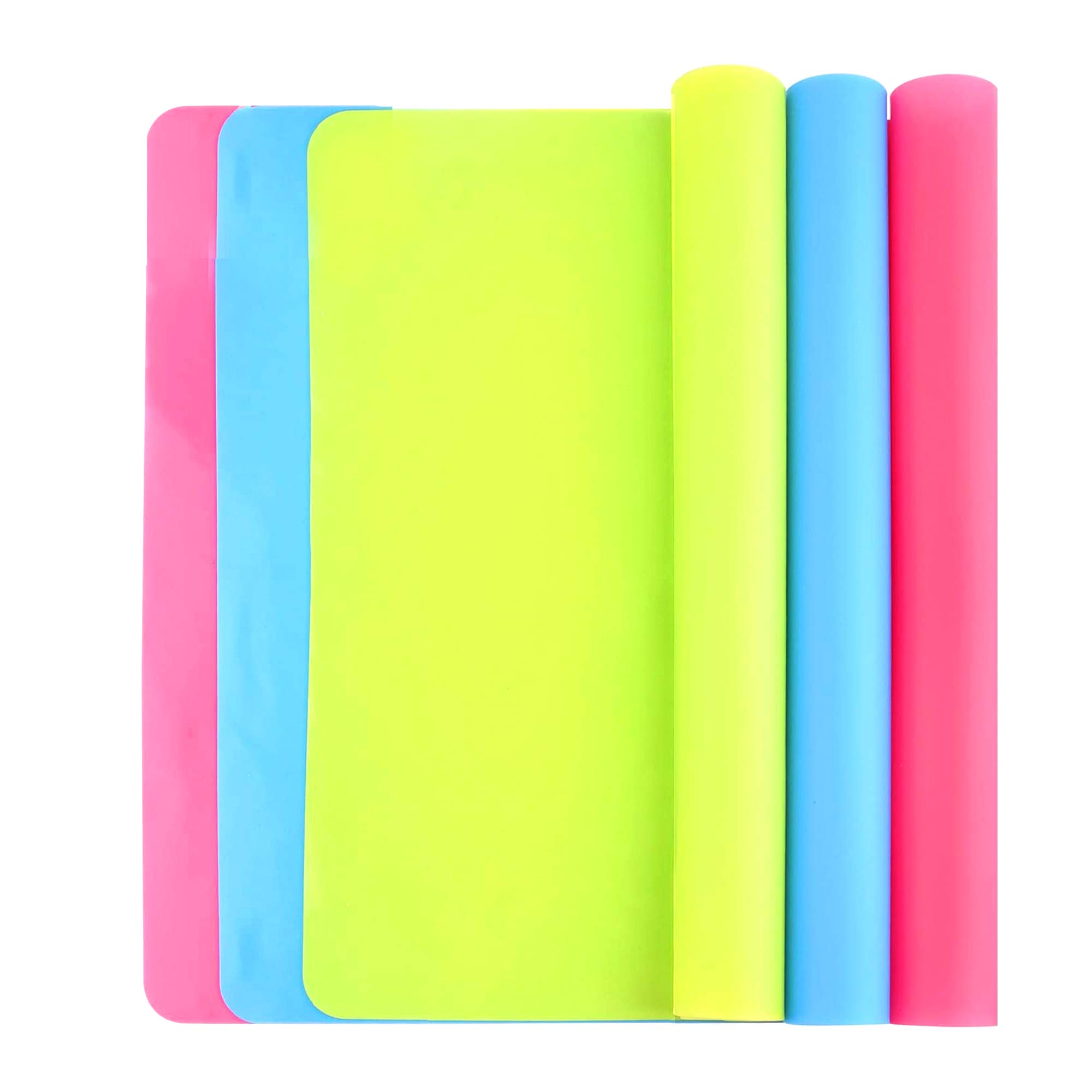 3 Pack Large Thickened Silicone Mats for Crafts Resin Casting Molds Mats, Multi-Purpose Silicone Placemat, ONDY Non-Slip Heat-Resistant Mats (15.7X 11.8 inch) (Blue & Pink & Green)