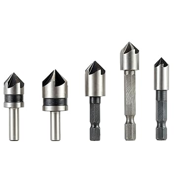 Generic 5pcs 82 Degrees Five Blade Chamfering Mixing Pack Deburring Bits Countersink Drill Set Chamfering Tool taladro Manual