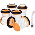 6 Pack WV201 Fiters Replacement for Shark Wandvac ION W1 S87 Handheld Vacuum Filter Replacement WV200, WV201, WV205, WV201BK,WV220, Compare to Part # XHFWV200