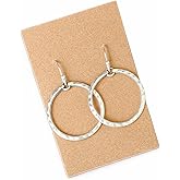 Hammered Open Hoop on Sterling Silver Earrings