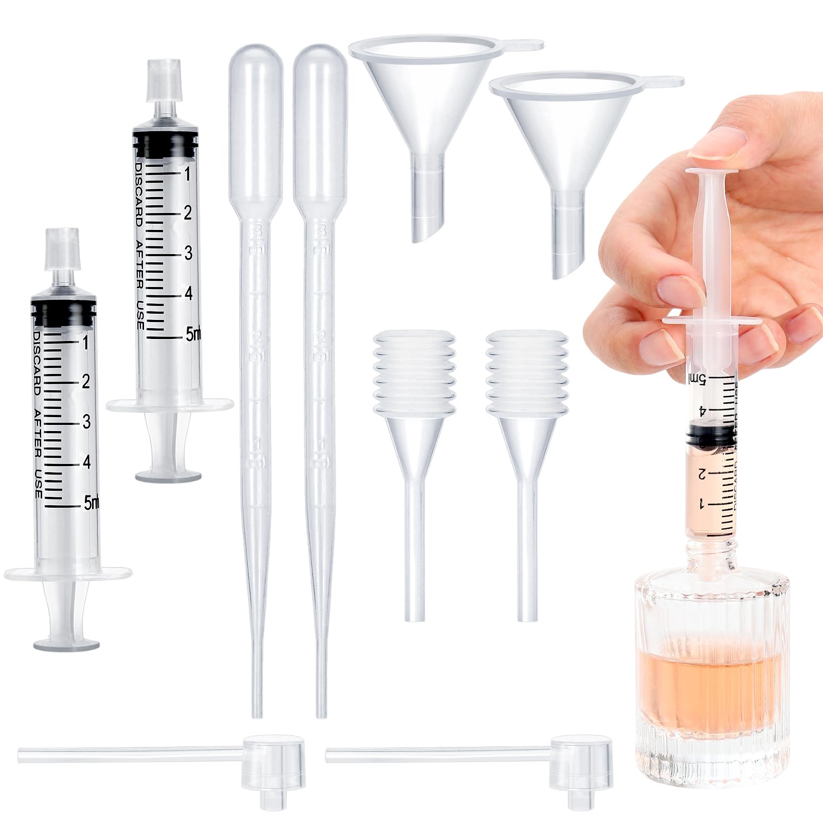 Photo 1 of 10pcs Perfume Refill Tool Kit,Plastic Perfume Dispenser Transfer Tools,Travel Refill Tool Set for Liquid Cologne Fragrance Sample Essential Oils