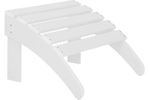 WO WESTIN OUTDOOR WO Home Furniture Adirondack Ottoman Outdoor Patio Footrest 13.5" Inch Folding Footstool for Outdoor Adirondack Chair (White)