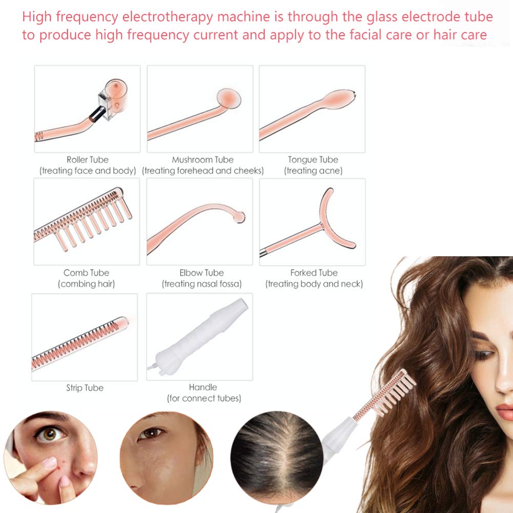 High Frequency Facial Machine,7 in 1 Portable Handheld High Frequency Facial Wand for Skin Tightening Wrinkles Remover Hair Loss Body Beauty Care: Beauty