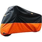 Wrypun Motorcycle Cover for Harley Road Glide Ultra FLTRU FLTR Touring 116" XXXL 210D Orange
