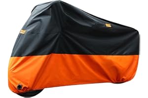 Wrypun Motorcycle Cover All Season Waterproof for Harley Davidson Street Glide Touring Honda Suzuki Kawasaki Yamaha 116" Oran