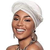 DRESHOW Turban Pre-Tied Twisted Hat Thread African Head Wraps for Black Women Chemo Cancer Cap Braid Hair Cover