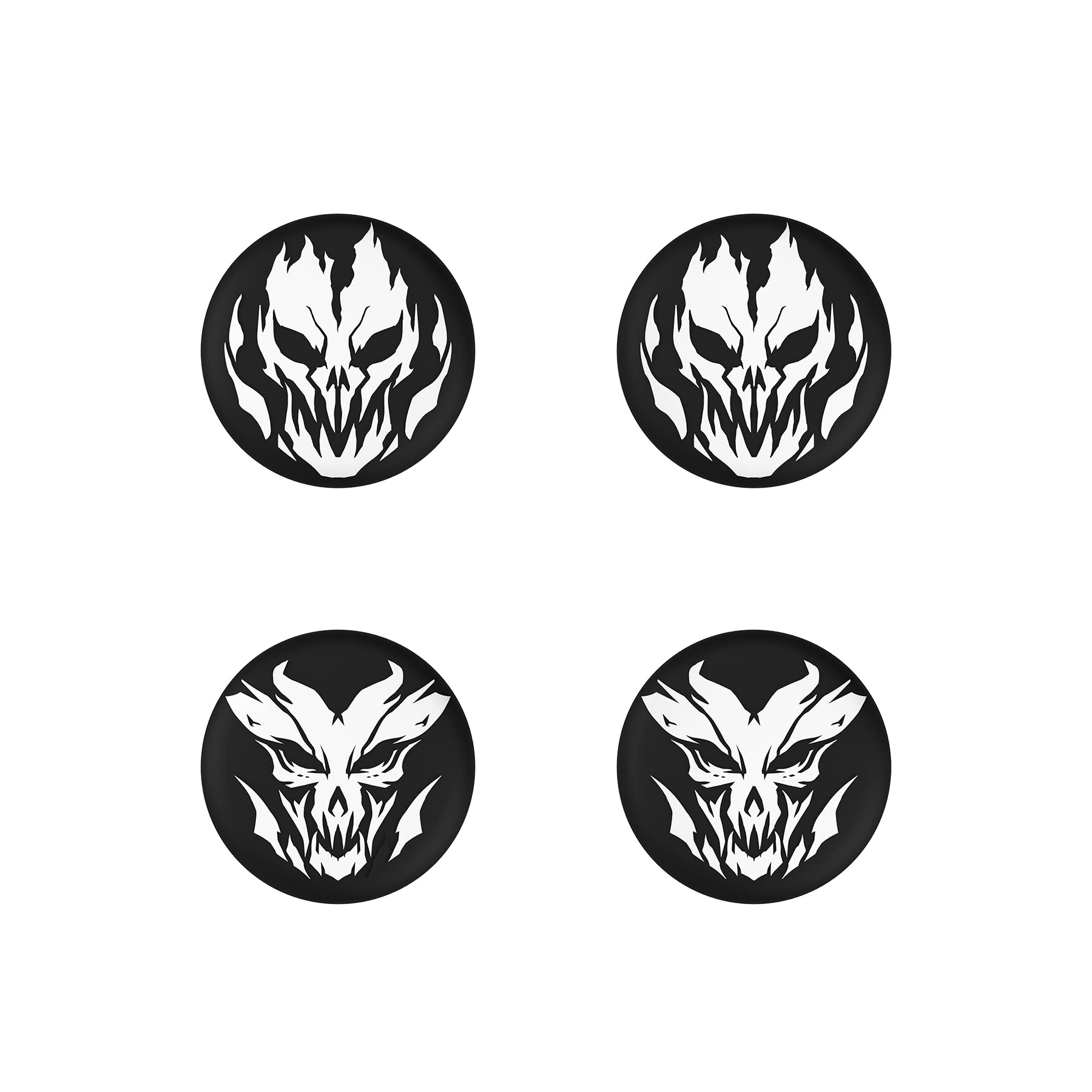 PlayVital Halloween Thumb Grip Caps for Nintendo Switch 2 Pro, Switch Pro Controller, Joystick Caps Cover for ps5, Edge, ps4, Xbox Series X/S, Xbox One, Elite Series 2 Controller - Fire Demons