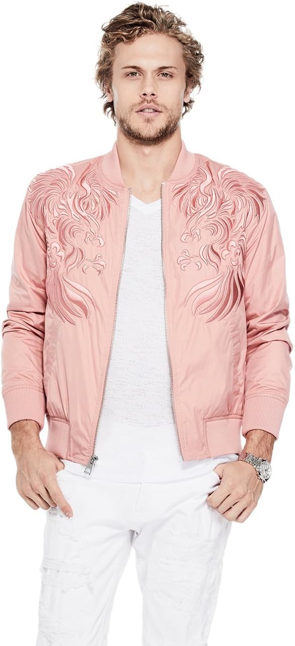 guess pink bomber jacket