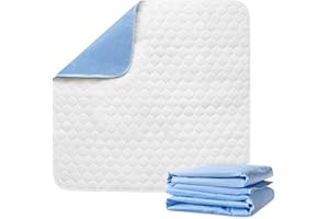 GreenChief Washable Incontinence Bed Pad, 34x36 Reusable Waterproof Bed Underpads, 4-Layer Bed Pad Heavy Absorbent Perfect for Kids, Adults, Elderly, and Pets(2Pcs)