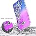 Galaxy Grand Prime Case, J2 Prime with Tempered Glass Screen Protector for Girls Kids Women, NageBee Glitter Liquid Bling Floating Waterfall Cute Case for Samsung Galaxy J2 Prime (G530) -Purple/Blue