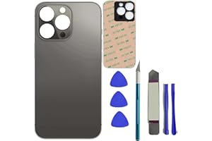Mingxiong 13 Pro Max Rear Back Glass Replacement for iPhone 13 Pro Max Rear Back Glass Panel Replacement with Pre-Installed Adhesive + Reparing Toolkit (Black)