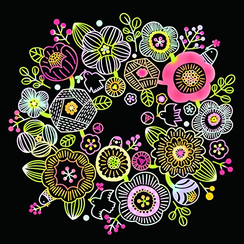 Healing for adults Scratch art Flower! Flower! Flower! (Japan import) 6sheets,scratch pen set
