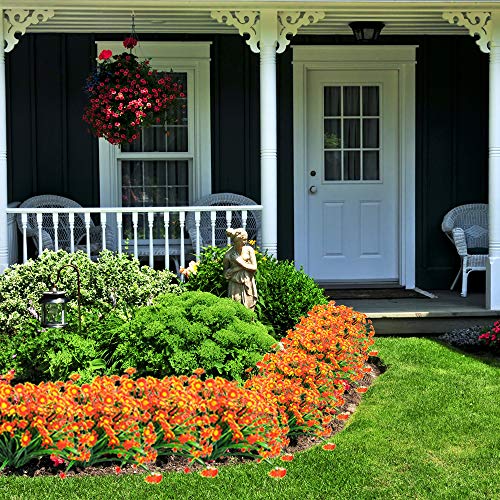 Artificial Daisy Flowers (Pack of 4) (Orange) The Home Kitchen Store