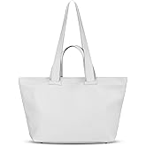 TAKEASY Italian Calf Leather Tote Bag for Women with Zipper & Double Straps | Large Soft Laptop Shoulder Handbag for Work