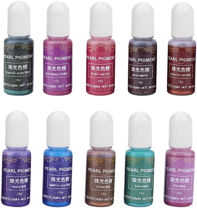 UV Resin Color Pigment, 10 Colors 10g Liquid Epoxy UV Resin Dye Coloring Colorant Pigment for DIY Jewelry Making Craft Decoration Nail Art Garment Accessories(#B)