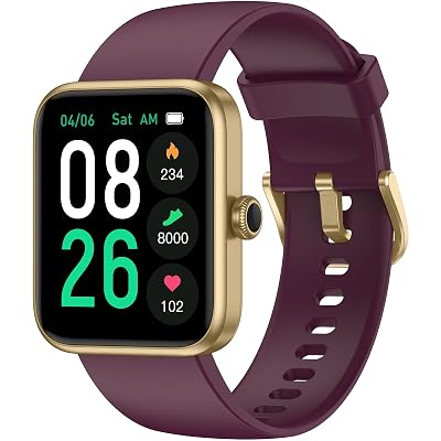 TYKOIT Smart Watch, Fitness Tracker with 45mm Touchcreen, Heart Rate Monitor, Blood Oxygen, Sleep Tracking Fitness Watch IP68 Waterproof Smartwatch for Men Women Compatible with Android iOS