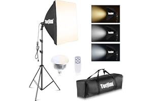 Torjim Softbox Lighting Kit, 27" x 27" Professional Photography Lighting Kit with 85W 3000-7500K E26 LED Bulbs, Continuous Lighting System Kit for Portrait, Product, Video Recording & Photography
