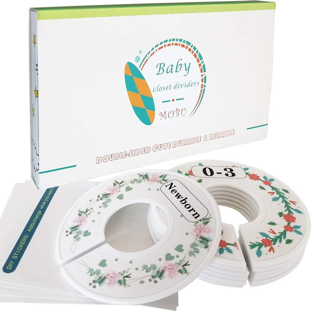 Baby Clothes Dividers 7pcs Baby Closet Dividers for Baby Clothes - Double Side Baby Closet Size Dividers Special Closet Organizer/Hangers Dividers