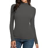 WOSALBA Womens Mock Turtleneck Long Sleeve Fitted Layer Undershirt