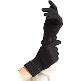 Fishers Finery Women's 100% Pure Knit Ultra Plush Cashmere Gloves Ribbed Cuff