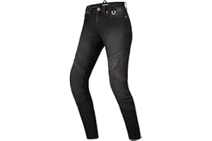 SHIMA JESS Motorcycle Jeans for Women Breathable Elastic Regular Fit Biker Trousers Womens with Reinforced Layer Slim Fit Knee and Hip Armor Pads (Black 28)
