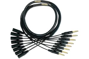 Mogami Gold 8 TRS-XLRM-05 Audio Adapter Snake Cable, 8 Channel Fan-Out, 1/4" TRS Male Plug to XLR-Male, Gold Contacts, Straight Connectors, 5 Foot