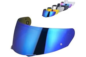 MXJ Gear HJ-33 Visor Shield Replacement, I90 Visor Face Shield Compatible With HJ-33 Helmet Visor Accessories (Chrome Blue)