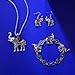 M MIRACULOUS GARDEN 3 Pack Elephant Jewelry Sets for Women Girls