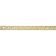 Charles Leonard Metal Edged Wood Ruler with Double Bevel, 12 Inches, Natural (77120)