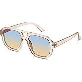 livho Trendy Polarized Square Aviator Sunglasses Women Men Square Eyewear Frame, Retro Sun Glasses for Women Men 2025 Shades