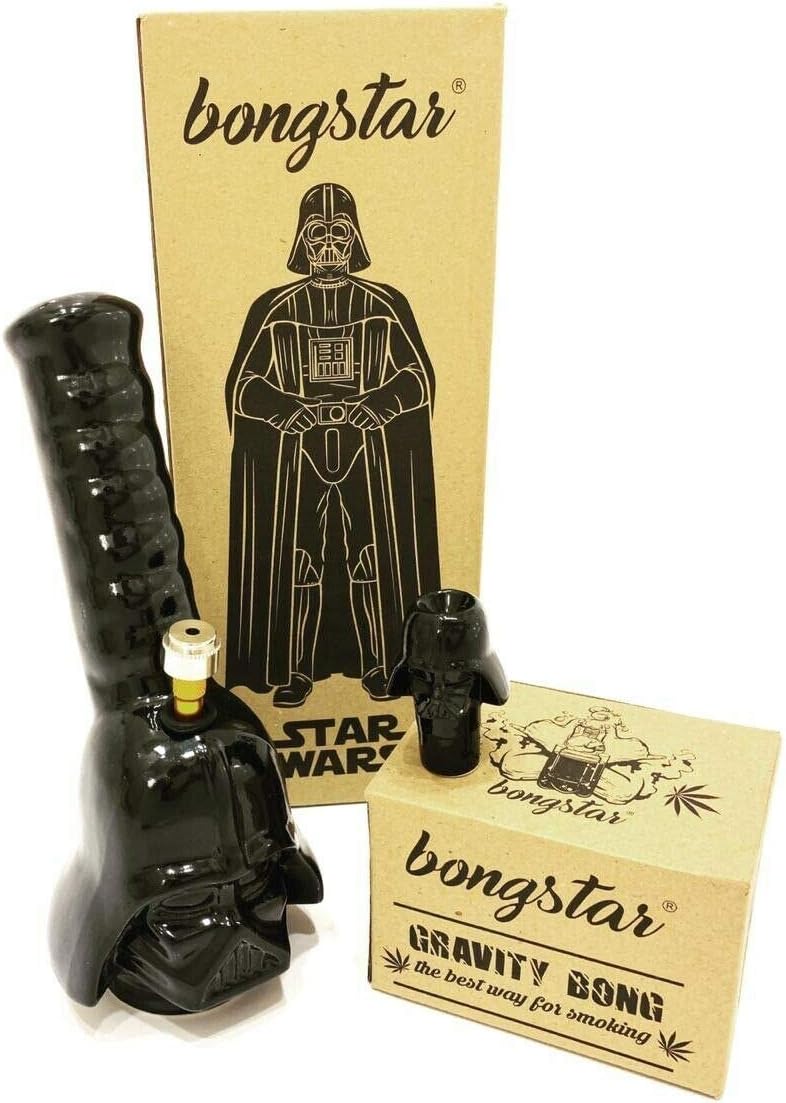 Water-Pipe “Darth Vader Ceramic Bong” 23 cm + Free Black Vader Top