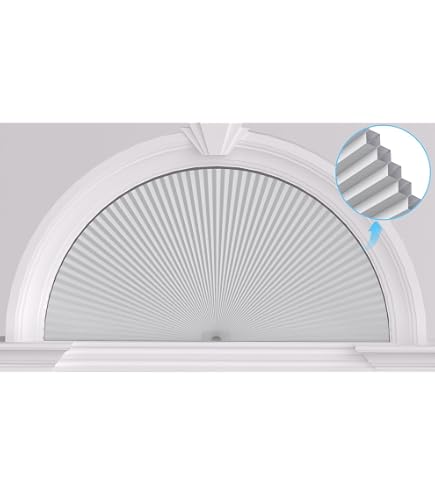 Half Moon Light Arch Window Shade Blackout Cellular Shades Half Circle ...