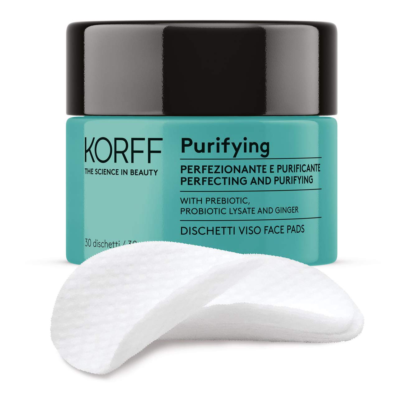 Korff Cotton Face Pads, Purifying, 30 Count, Round, Natural, Facial Discs