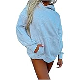 SOLY HUX Women's Hoodie Long Sleeve Hooded Sweatshirt Casual Drop Shoulder Pullover Tops with Pocket