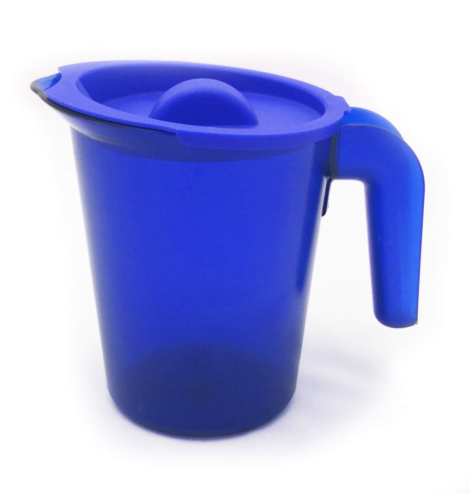 Roltex Small 500ml Frosted Coloured Jug with Lid Unbreakable Plastic (Blue)