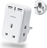 Aodeng UK to EU Plug Adaptor 3 USB Ports 20W USB C Shaver Adapter Type E/F view 8