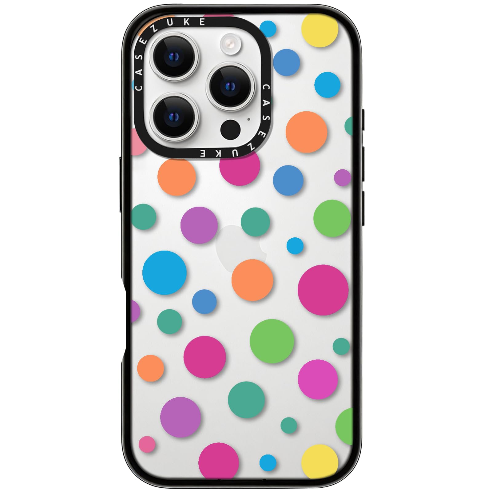 Photo 1 of Clear TPU Phone Case Cover for iPhone 16 Pro with Design, Drop Protection, Cute Case for Girl Women, Colorful Polka Dots