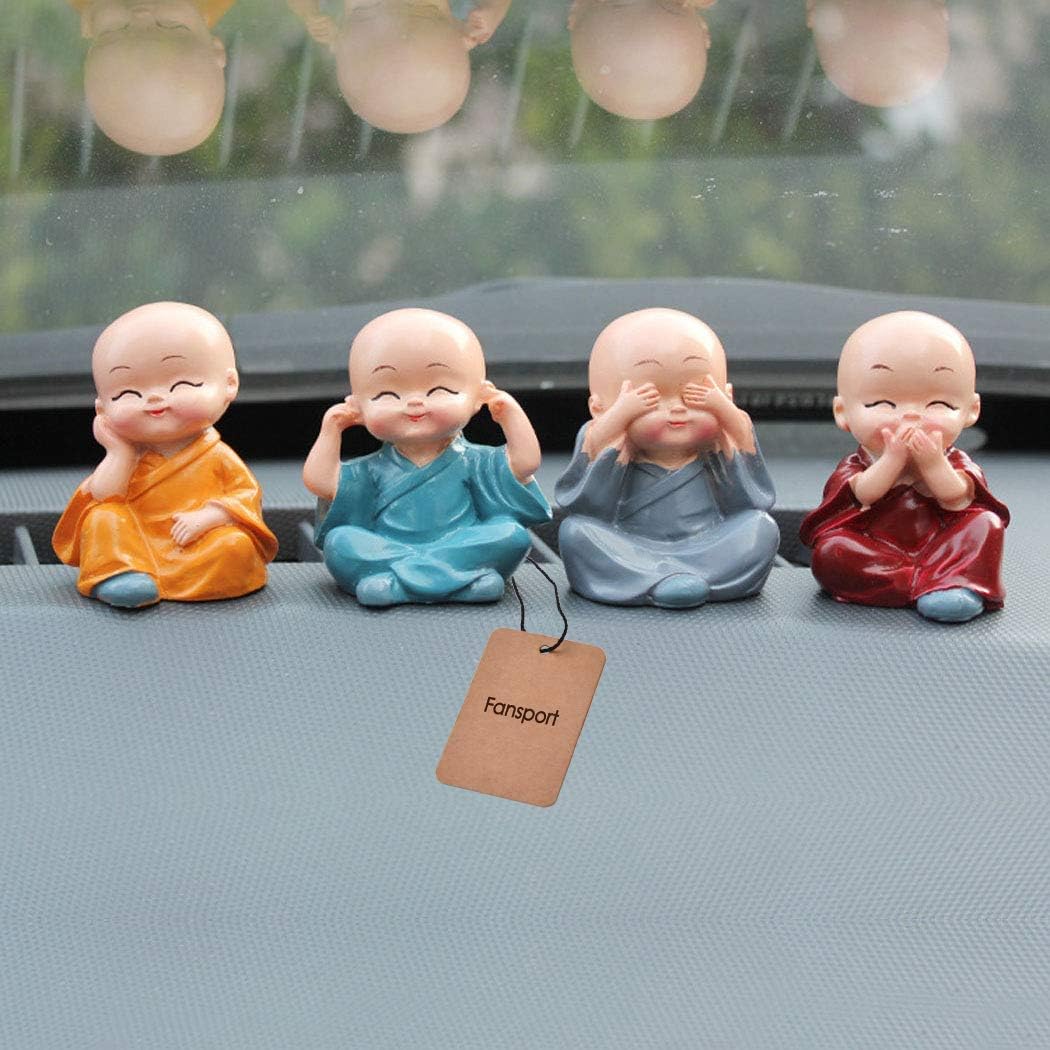 JIADA4PCS Little Monk Cute Ornaments Car Interior Decoration Desk Décor