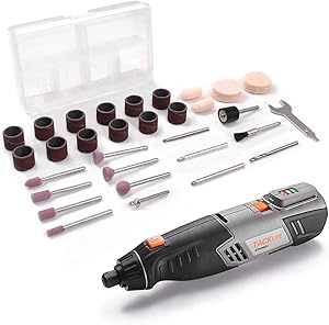 TACKLIFE Upgraded Cordless Rotary Tool 4V Power Potable Grinder with 31 Accessories and USB Cable for Recharging, Perfect for DIY Creation and Light Duty - RTH30DC