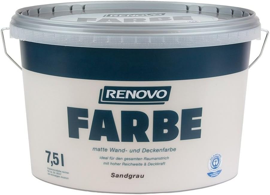 Farbe Sandgrau 8527 7 5 L Wand Und Deckenfarbe Renovo Amazon De Baumarkt