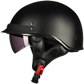ILM Half Motorcycle Helmet Open Face DOT 205V | Sun Visor, Quick Release Buckle, Cycling Motocross