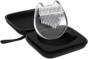 Koldot Clear Kalimba 17 Keys Engraved With Notes Cat Shaped Thumb Piano Solid Finger Piano Clear Body Cute Crystal Acrylic Kalimba With Tuning Hammer Hard Case Gifts