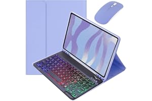 Colorful Backlight Keyboard for Galaxy Tab A8 10.5 inch Keyboard Case with Mouse Detachable Backlit Keyboard Cute Candy Color