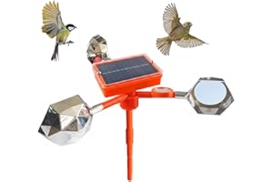 Pigeon Deterrent, Waterproof Bird Deterrents with Adjustable Solar-Powered Voice Alarm for Outside, Reflective Bird Deterrent