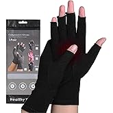 Bamboo Compression Arthritis Gloves for Men & Women - Fingerless Carpal Tunnel Wrist Hand Brace Gloves for Arthritis Pain