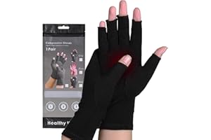 CANLATEN·U Bamboo Compression Arthritis Gloves for Men & Women - Fingerless Carpal Tunnel Wrist Hand Brace Gloves for Arthritis Pain