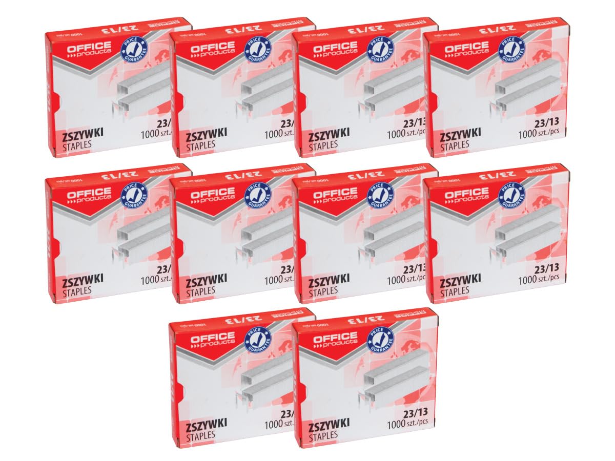 Office Products 18072349-19 Staples 23/13 Silver / 10,000 Pieces (10 x 1000 Pieces) Standard Hand Staples/Staples/Paper Clips/Galvanised