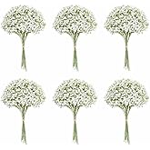 Oulores 120PC Baby Breath Artificial Flowers - Babies Breath Flowers Artificial Bulk Faux Flowers Bouquet White Flores Real Touch Fake Flowers Arrangements Wedding Centerpieces Tables Decorations